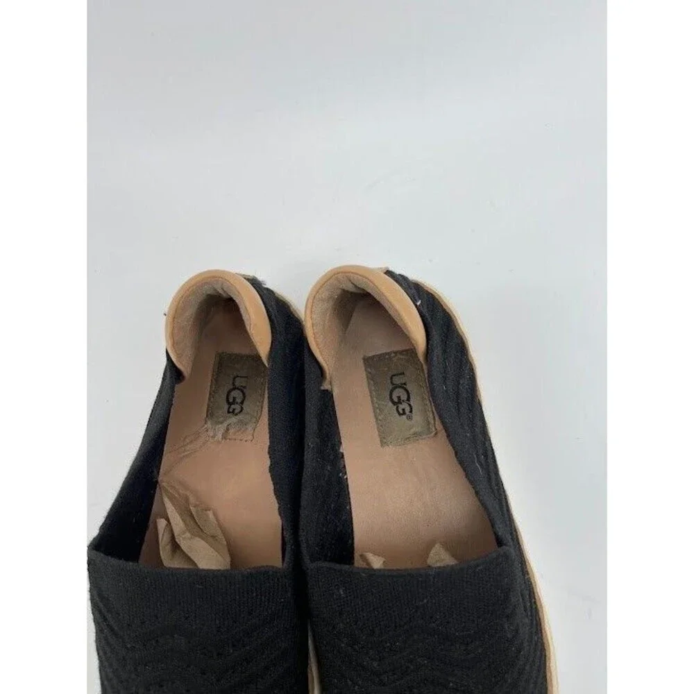 UGG Sammy Chevron Slip On Shoes 1102560 Black‎ Knit Weave Womens Size 11